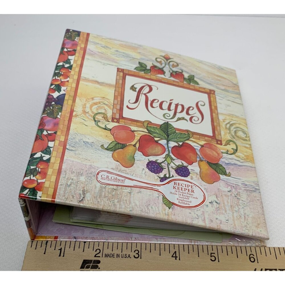 C.R. Gibson Fresh Fruit Recipe Keeper Binder 7"x6" Recipe Cards Refillable NEW - Picture 8 of 11